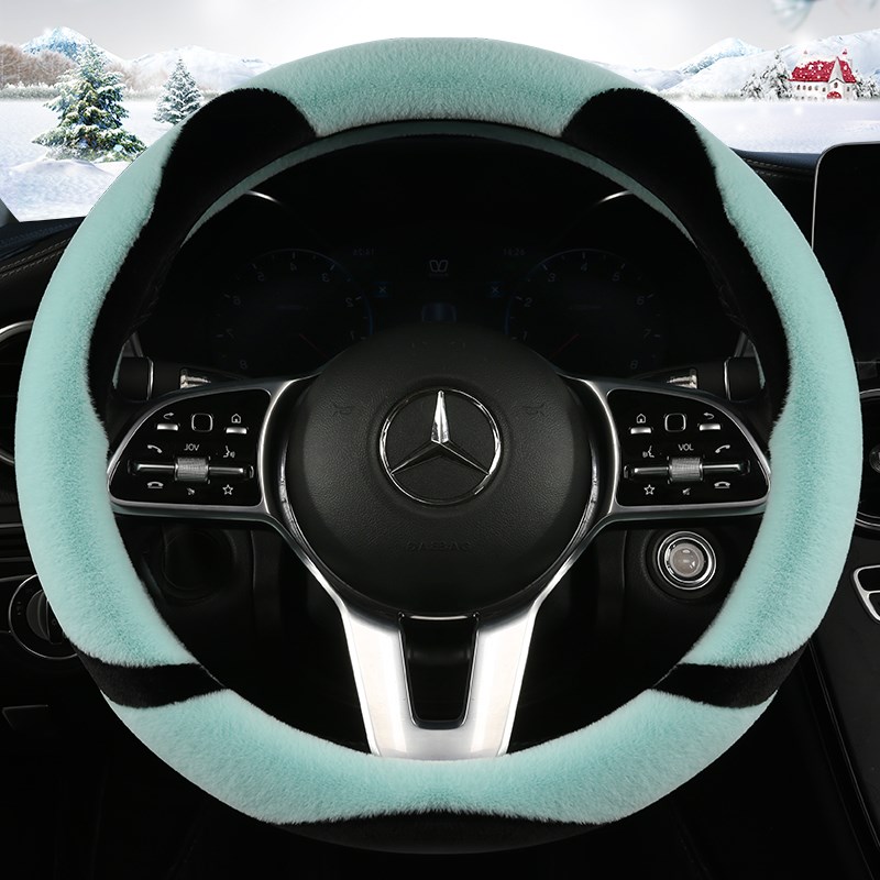 2024新款零跑T03 S01方向盘套时尚冬季短毛绒防滑汽车把套D型防滑