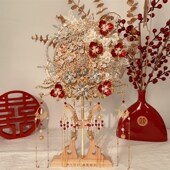 新娘团扇高级古风结婚出嫁手工diy材料包双面成品喜扇中式 秀禾服