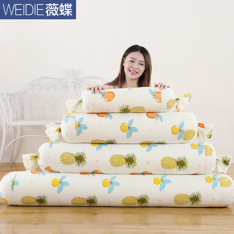 全棉圆柱形抱枕长条靠枕枕头卡通糖果枕办公室沙发腰靠靠垫可拆洗