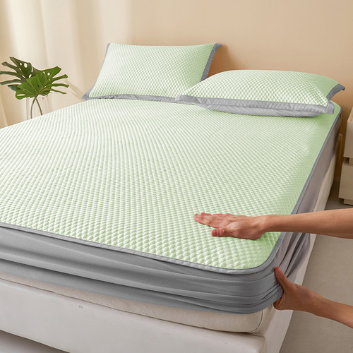 冰豆豆软席床笠款三件套凉感床罩款凉席夏季可折叠水洗冰丝席家用