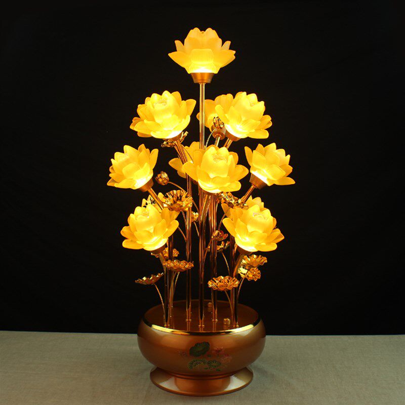 led琉璃莲花灯佛奉供灯佛堂佛前寺院观音灯佛台灯长明家用插电
