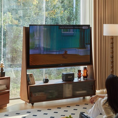 繁丰实木可移动电视柜支架复古小户型卧室客厅家用中古风电视架子