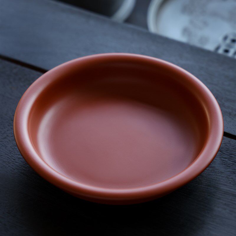 潮州手拉壶承壶托 茶杯托干泡茶盘果盘仿古单丛工夫泡功夫茶朱泥