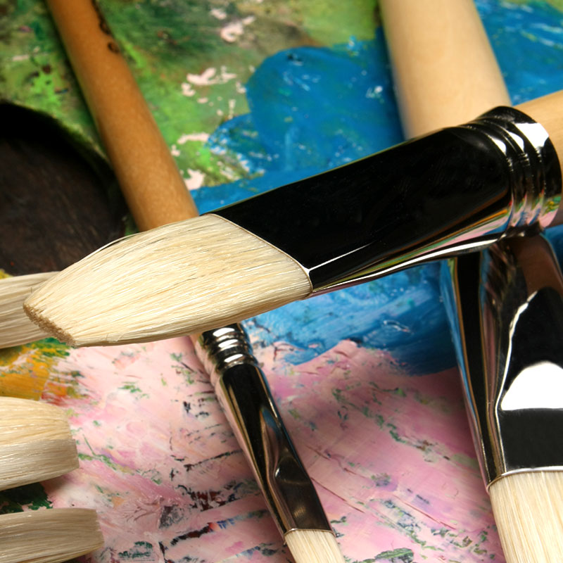 西班牙ESCOD笔皇大师级CLSICO油画笔猪鬃平峰单支画笔829