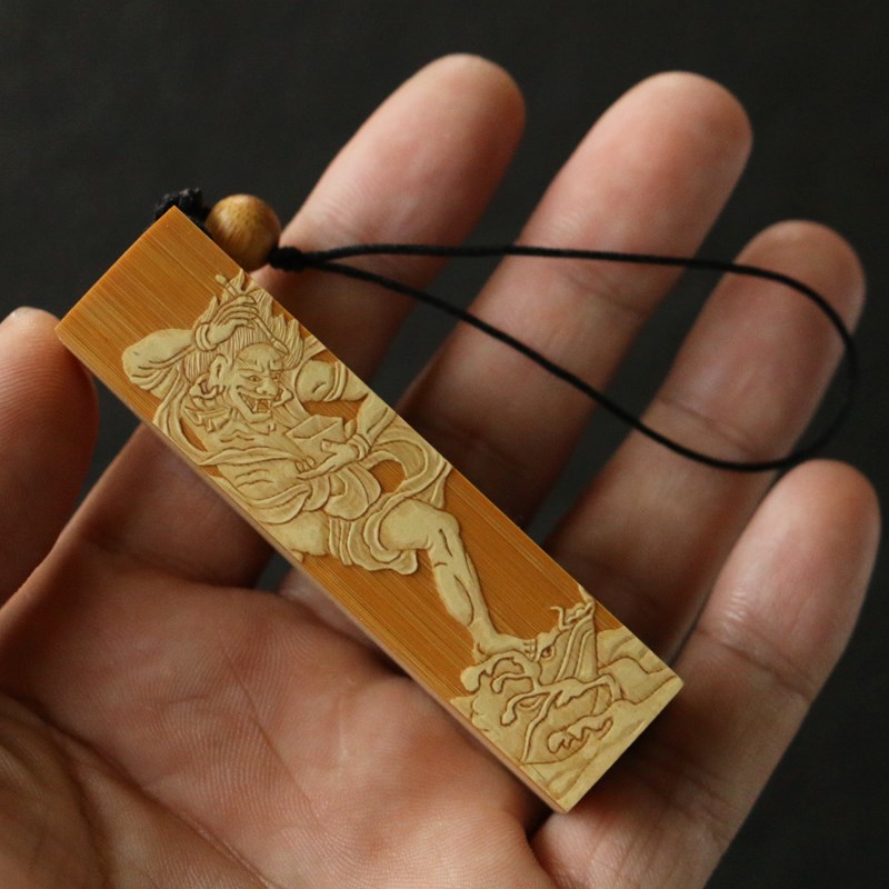 十几年老玉竹东阳老师傅纯手工精工非遗留青雕刻印章挂件把件把玩