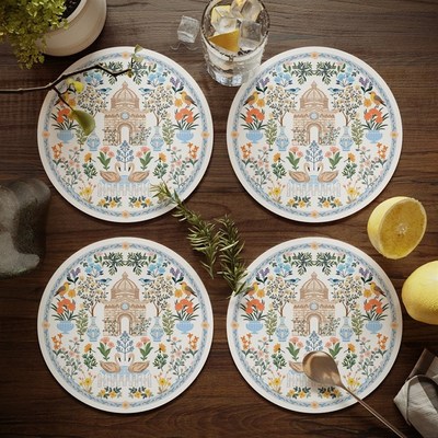 法式清新餐桌隔热垫圆形小餐垫免洗防水防油碗垫盘垫水杯垫子