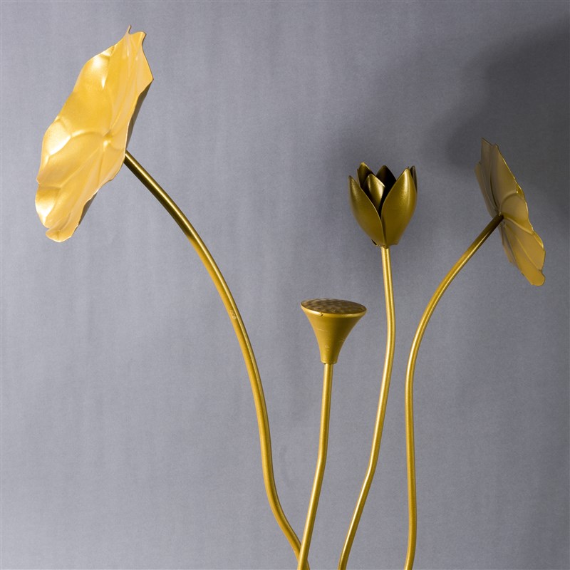 婚庆道具金色铁艺荷花家居金属荷叶莲花装饰中式路引婚礼舞台摆件