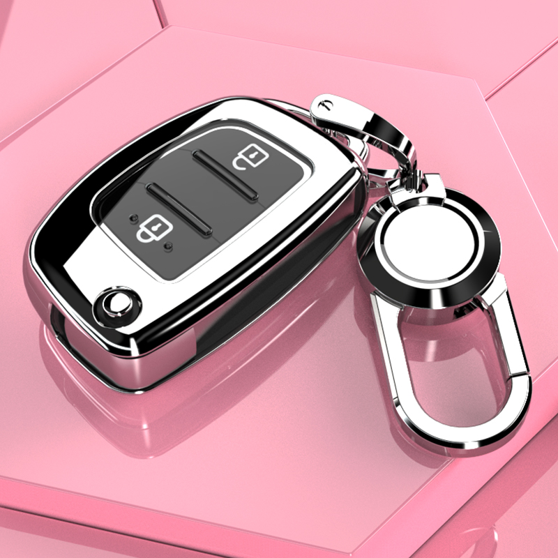 适用现代瑞纳钥匙套领动专用壳朗动装饰扣老款折叠包汽车内饰用品