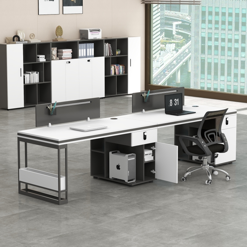 职员办公桌简约现代六人位卡座工位办公室家具四员工桌椅