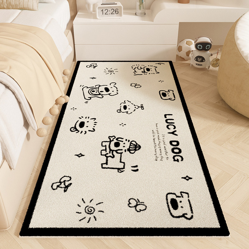 卡通小狗儿童房床边毯床前防摔地垫加厚卧室地毯飘窗过道防滑家用