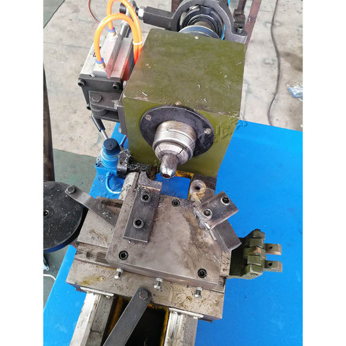 五金工件圆管封口机铜管铝管端头旋口机38毫米直径圆管收平口机