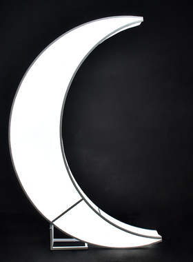 新款婚庆路引道具背景酒店婚礼舞台灯箱装饰铁艺发光月亮创意摆件