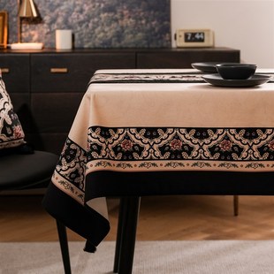 尤弥尔法式中古风绒布餐桌布装饰布防尘布茶几盖布高级氛围感台布