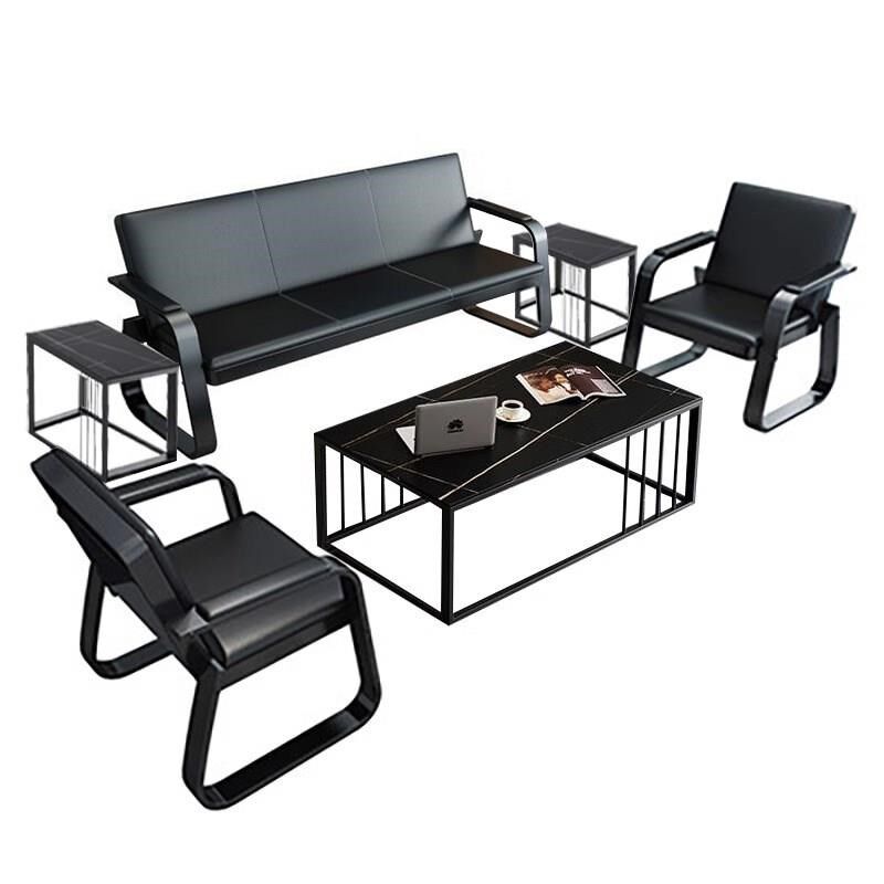。办公室沙发铁艺套装出租屋商务会客休息区茶几洽谈室三人位组合