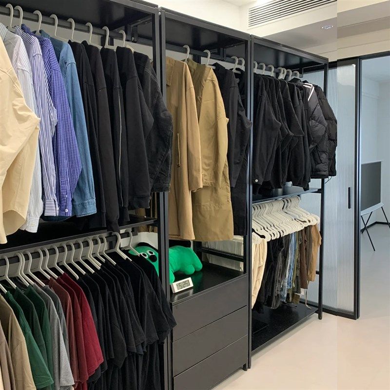 金属衣柜全实木新款2024爆款卧室家用衣橱铁艺钢架结构定制衣帽间