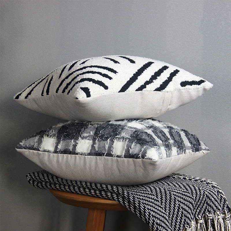 黑白灰几何抱枕套侘寂风复古民宿靠枕沙发床头椅子飘窗靠垫棉麻,居家布艺,靠垫/抱枕,淘宝优惠券,粉丝福利购,淘宝优惠卷