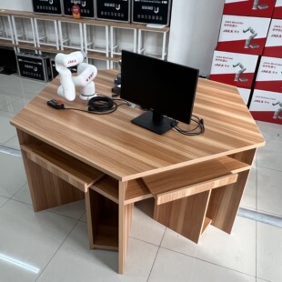 六边形电脑桌板式学生微机计算机教室六人多人