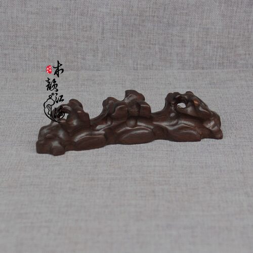红木毛笔搁实木仿古随型毛笔架笔搁 黑檀木笔搁笔山文房四宝笔搁