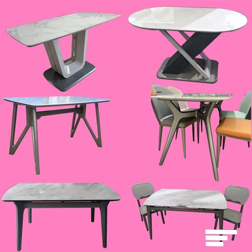 家用现代简约实木腿岩板餐桌适用饭厅2-4-6人岩板桌子经久耐用橡