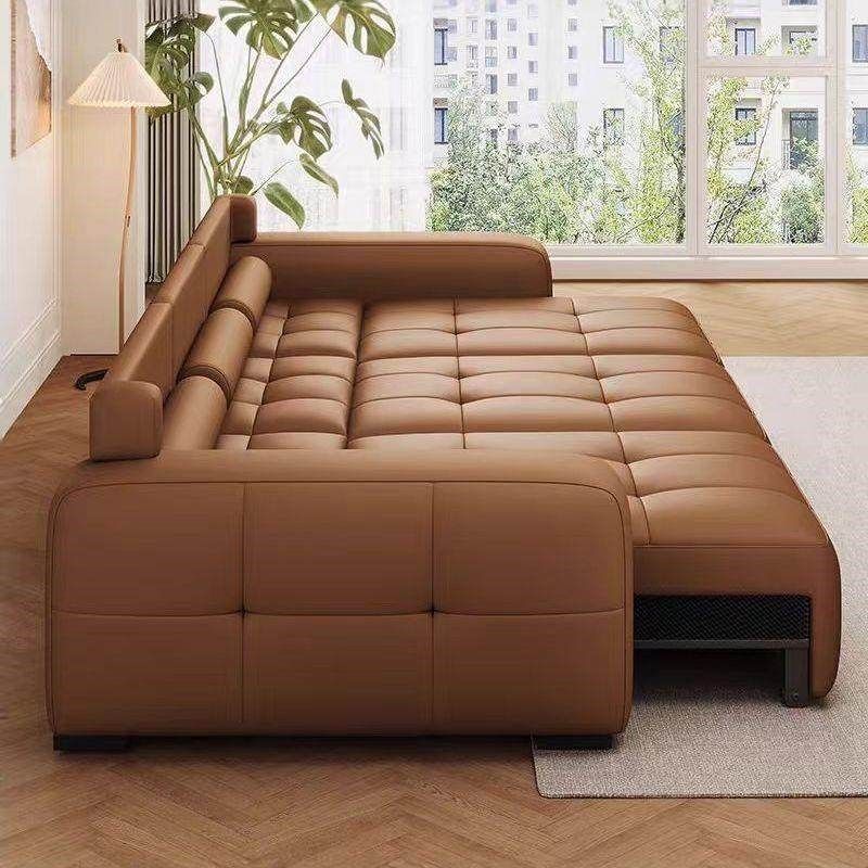 劳伦斯靠墙电动沙发可伸缩意式极简客厅头层牛皮真皮沙发床小户型