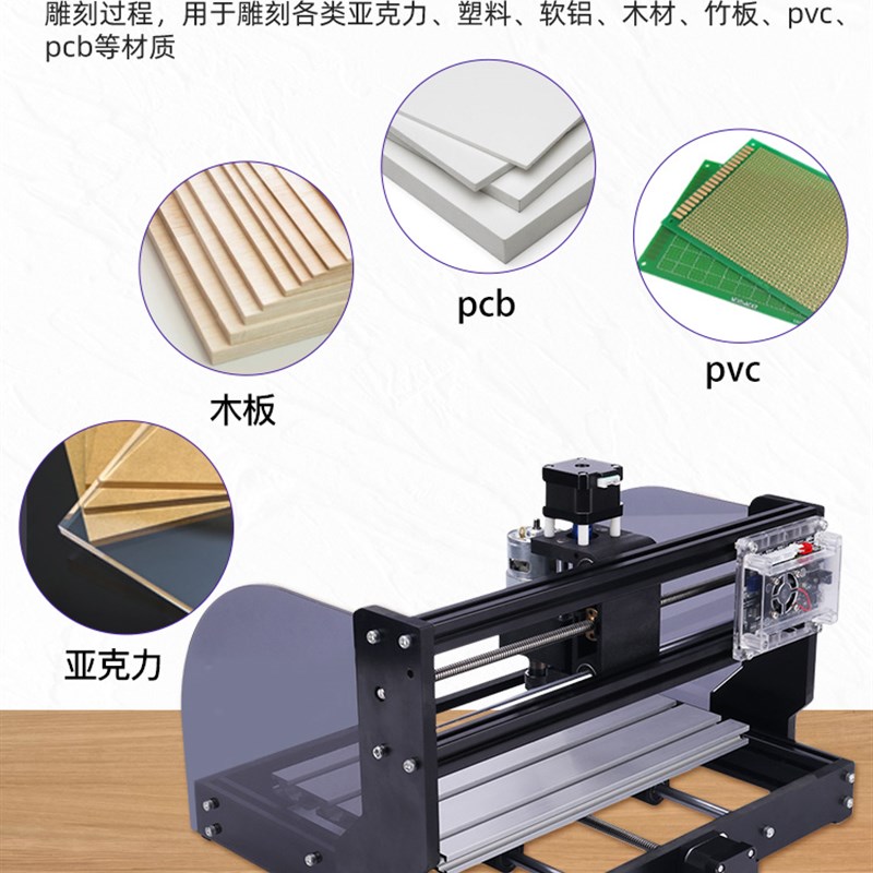 数控雕刻机小型全自动木工浮雕 CNC木板皮革金属台式激光切割机