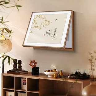 中式边柜墙上电表箱装饰画餐厅配电箱电盒翻盖遮挡电闸箱开关挂画