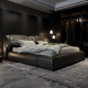 极简大师 极简纳帕真皮床现代简约侘寂风主卧双人软靠包婚床 意式