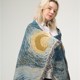 油画文森特梵高星夜星空艺术挂毯装 饰毯沙发毯盖毯床毯毛毯针织
