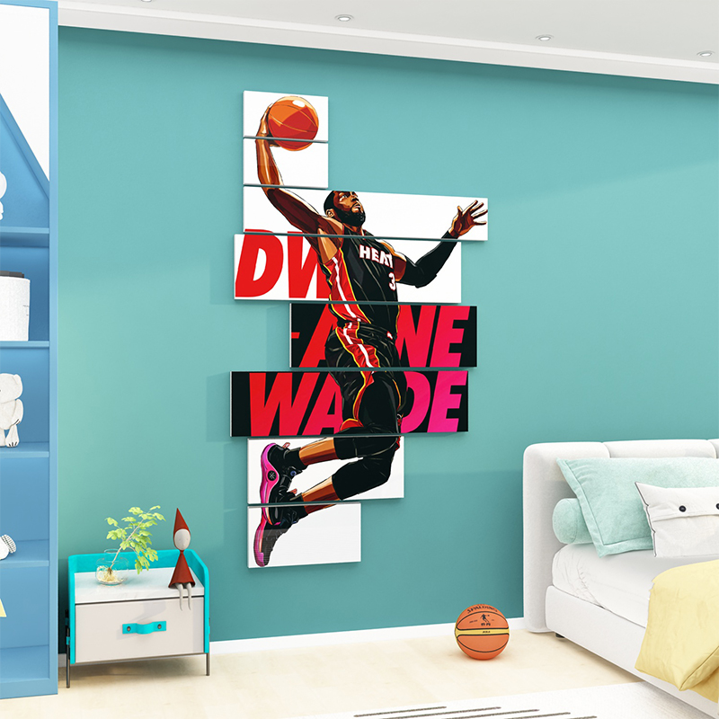 nba海报墙贴纸篮球明星主题儿童房间布置墙面装饰画男孩卧室科比
