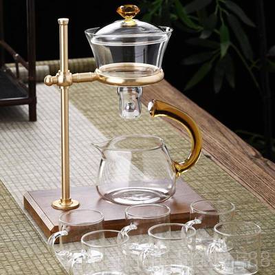 高档自动懒人泡茶神器玻璃茶具吸套杯装家用磁功夫茶具组泡茶壶套