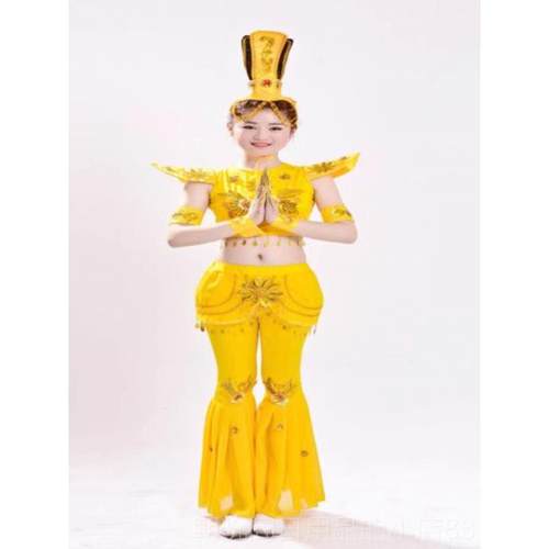 高档千手观音民演出服童成人舞蹈表演装 古典舞服 族表演儿服舞蹈