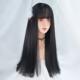 高档 假发女性长发一个尺寸甜合所适有 喜剧刘海黑色长直发流行