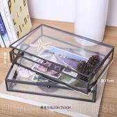 高档珠公列司定制款 覆古长方形玻璃珠宝盒收纳珠宝首饰展示盒宝陈