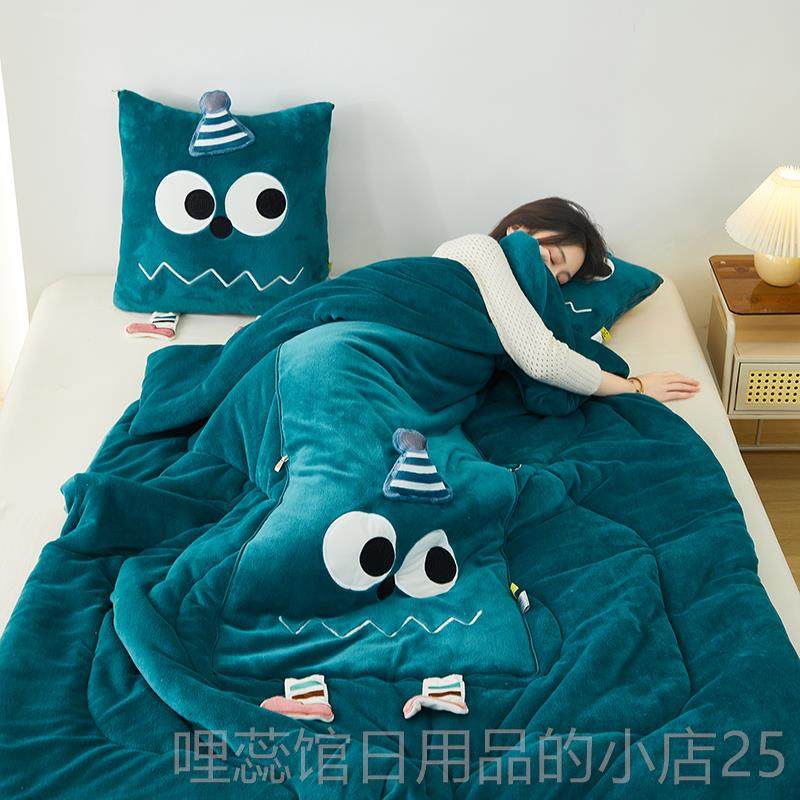 高档加绒加厚保车内用抱枕被子两办公新室午睡枕头二合一款暖折叠