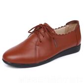 女士皮鞋 真皮平跟鞋 2码 正品 025款 女春季 大女鞋 41一43平新底妈妈子