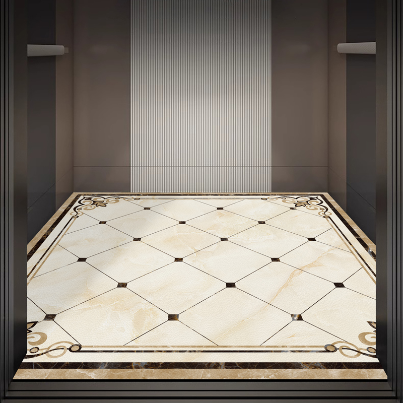 电梯轿厢地板专用地毯皮革地垫定制耐磨防水防滑门口垫子仿大理石