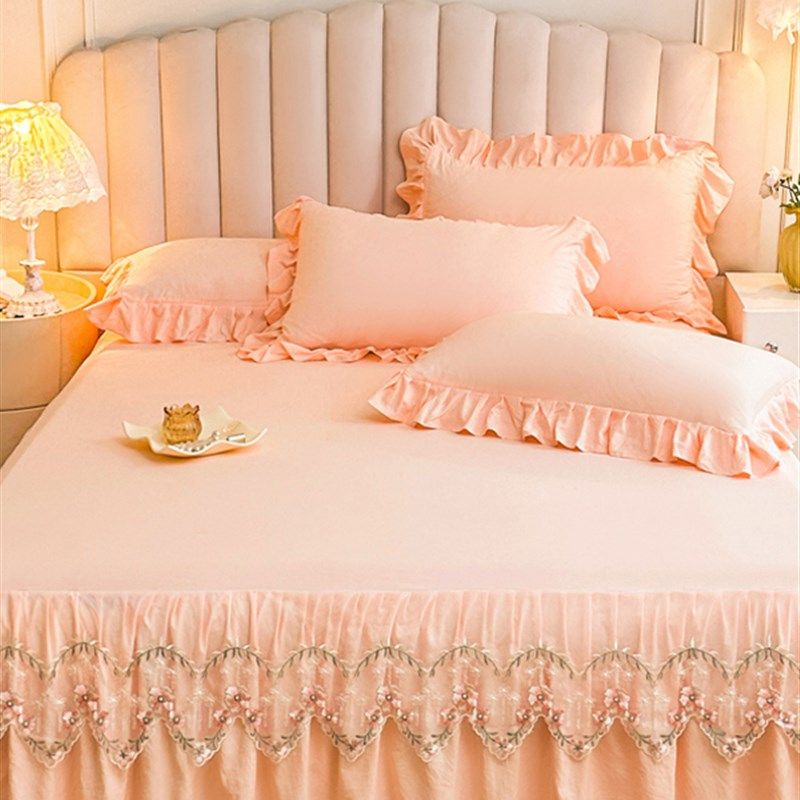 a级水洗全棉蕾丝床裙三件套浪漫公主风格四季床罩单件防滑床罩1.8,床上用品,床裙,淘宝优惠券,粉丝福利购,淘宝优惠卷