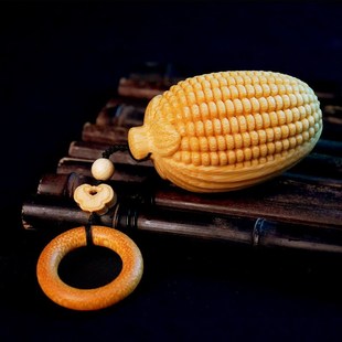 实心竹把件文玩竹雕玉米大丰收带花生白菜竹链竹环配饰颗颗饱满