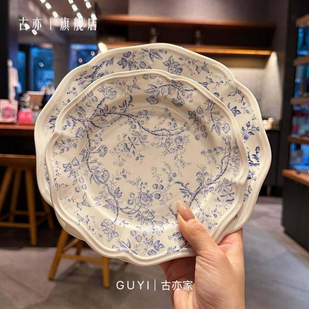 中古风陶瓷波浪边西餐盘早餐甜品盘法式复古餐厅蛋糕盘意面沙拉盘,鲜花速递/花卉仿真/绿植园艺,割草机/草坪机,淘宝优惠券,粉丝福利购,淘宝优惠卷