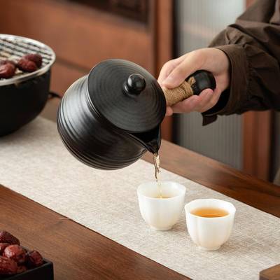 新款围炉煮茶家用室内电陶炉烤火炉套装全套罐罐壶烤奶罐器具送礼