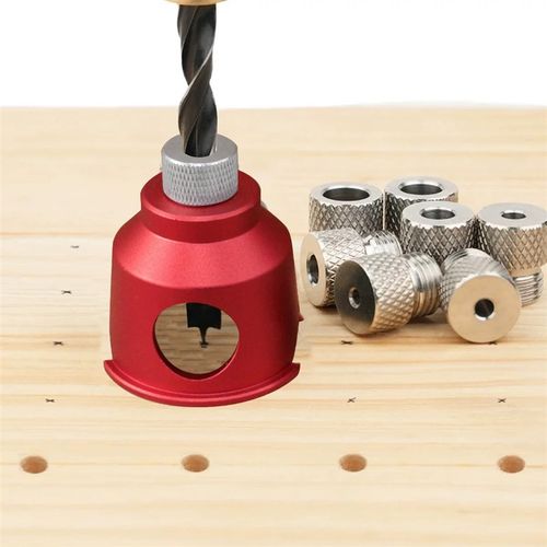 木工自定心圆木榫三合一开孔器90度直孔打孔定位器板式家具拼板