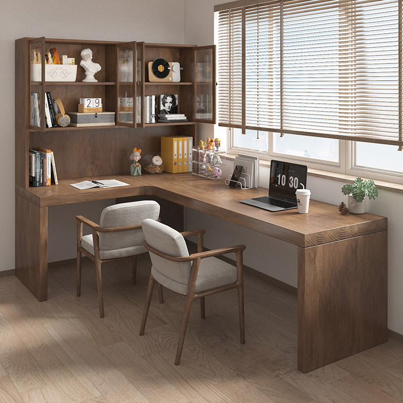 全实木转角书桌书架书柜卧室办公学生写字L型7双人电脑桌拐角靠墙,住宅家具,转角桌,淘宝优惠券,粉丝福利购,淘宝优惠卷