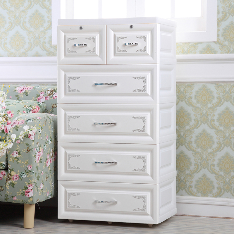 康家50宽欧式抽屉式收纳柜塑料储物柜儿童宝宝衣物整理柜组合衣柜