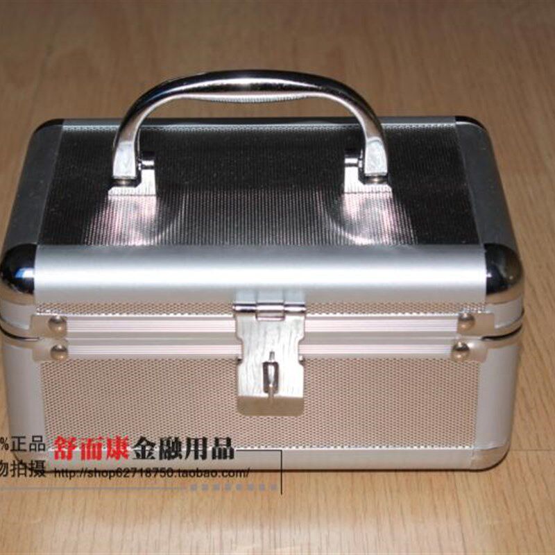 现货铝合金盒子 印章箱 银行存折存单凭条箱 发票箱 锁扣放章盒