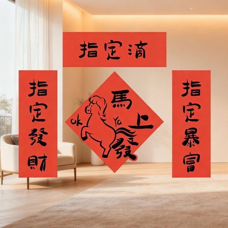 2026马年对联春联搞笑创意新款门贴春节入户门装饰房间氛围布置,节庆用品/礼品,对联,淘宝优惠券,粉丝福利购,淘宝优惠卷