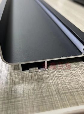橱柜专用带灯槽地柜L型铝合金隐形免拉手 哑黑/拉丝铜3米/支
