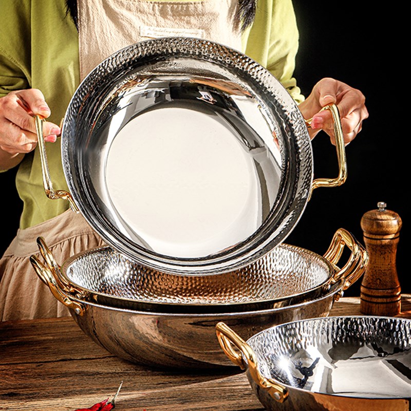 加厚304不锈钢火锅干锅大盆海鲜汤锅酸菜鱼水煮鱼酸汤肥牛专用锅