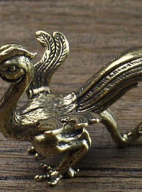 明清黄铜四大神兽国风青龙白虎朱雀玄武书房摆件客厅办公桌面装饰