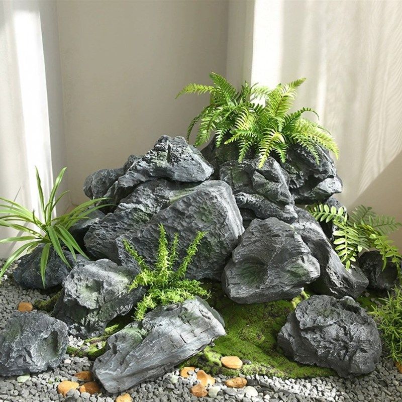 仿真假石头庭院造景装饰道具摆件假山景观陈设装饰钢玻璃石头,家居饰品,户外/庭院摆件,淘宝优惠券,粉丝福利购,淘宝优惠卷
