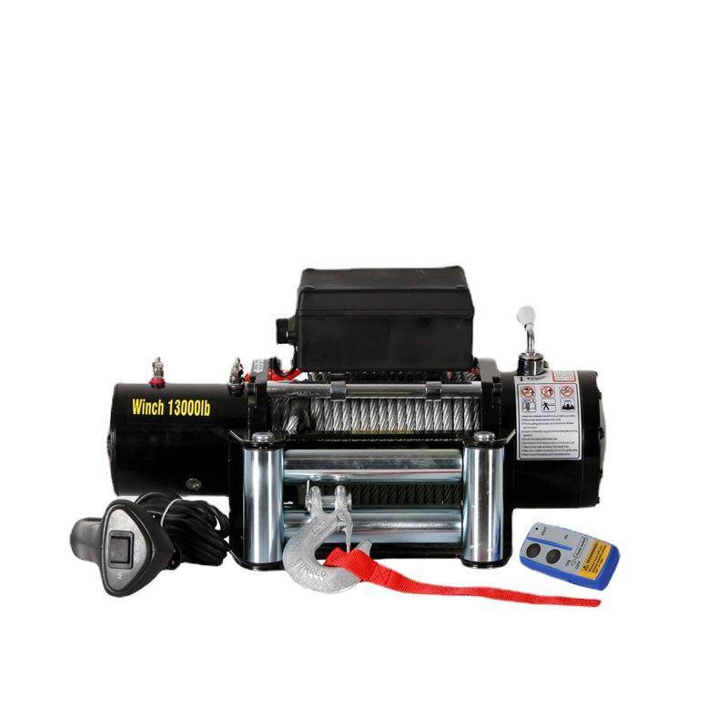 厂家直销车用电动绞盘13000磅带钢丝绳尼龙绳 车载绞盘 出口品质